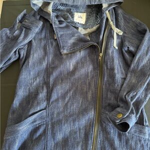 CAbi Denim Blue Jacket with Gold Zipper
